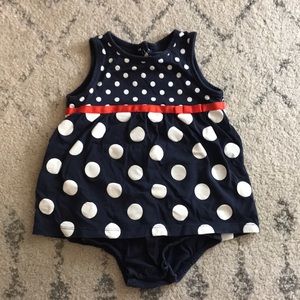 Navy polka dot dress